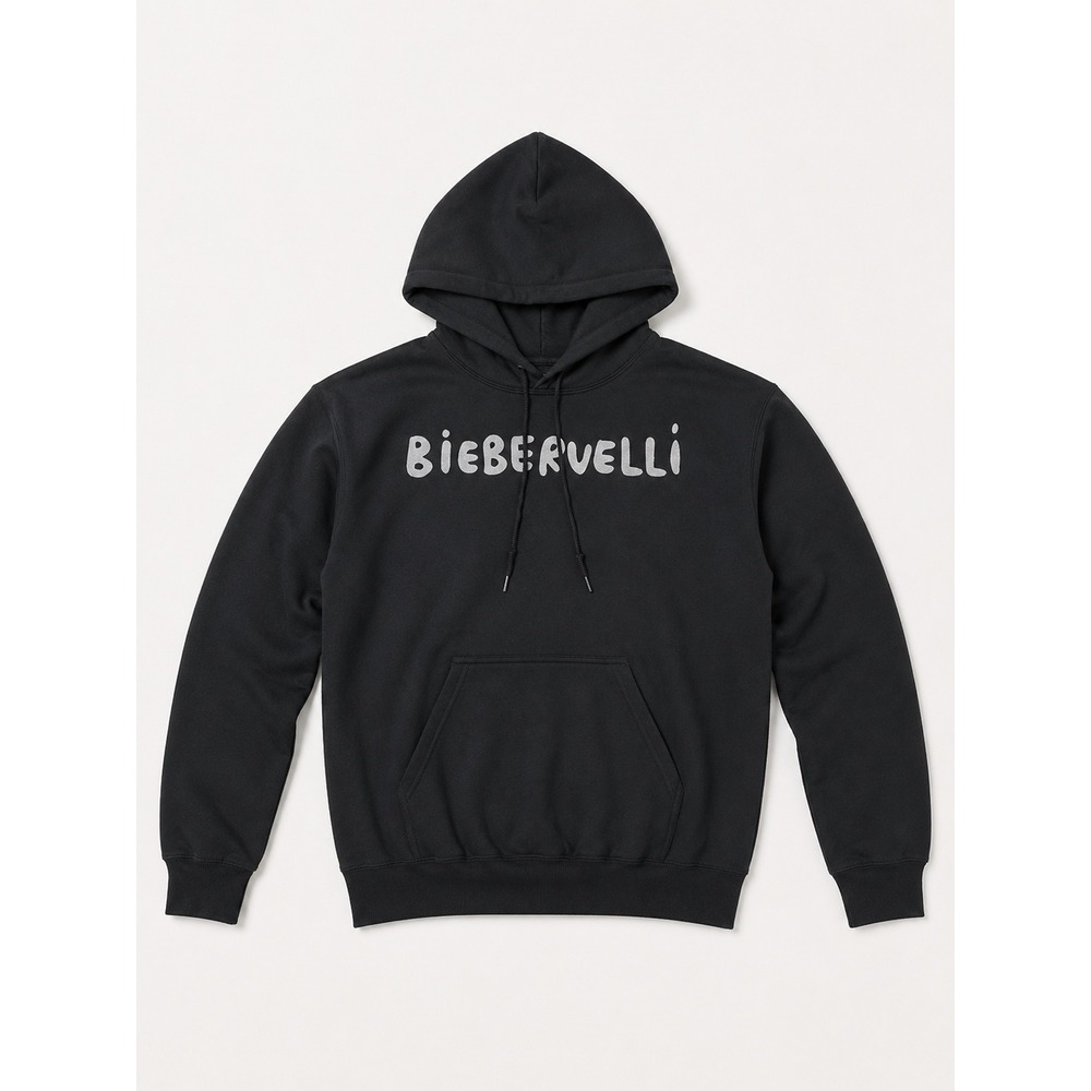 Justin Bieber *DUPE* Biebervelli Black Graphic Hoodie Sweatshirt Small Womens